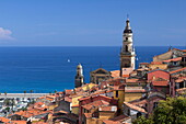 View over old town and port, Menton, Provence-Alpes-Cote d'Azur, Provence, France, Mediterranean, Europe