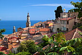 View over old town and port, Menton, Provence-Alpes-Cote d'Azur, Provence, France, Mediterranean, Europe