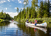 Two canoes on lake Vaermeln, Vaermland, Sweden