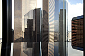 View from an office window of skyscrapers, Los Angeles, California, USA