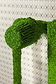 Energy saving home radiator covered in green grass.