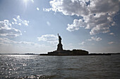 Statue of Liberty in silhouette
