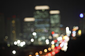 A soft focus view of Jakarta at night, Indonesia
