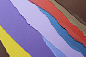 Torn pieces of various colored construction paper arranged into a pattern