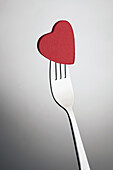 Candy heart on a fork