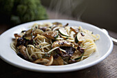 Close-up of pasta served in plate