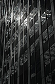 Bent reflections in skyscraper facade