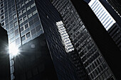 Row of skyscrapers in Manhattan, New York, USA