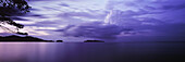 Tranquil view of purple sea against cloudy sky, Solentiname, Nicaragua