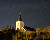 View of church and a starry sky