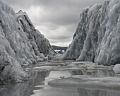 Canal walls of Valdez Glacier, Alaska, USA