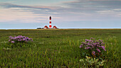 Westerheversand Lighthouse, Westerhever, North sea, Nordfriesland, Schleswig-Holstein, Germany