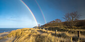 Doppelregenbogen an der Eckernförder Bucht, Noer, Rendsburg-Eckernförde, Schleswig-Holstein, Deutschland