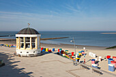 Pavilion on the beach promenade, Borkum, Ostfriesland, Lower Saxony, Germany