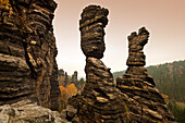 Hercules Towers at Bielatal, National Park Saxon Switzerland, Elbe Sandstone Mountains, Saxony, Germany