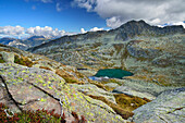 Blick auf Felslandschaft mit Laghetti di Lagorai, Trans-Lagorai, Lagorai-Höhenweg, Lagorai, Dolomiten, UNESCO Welterbe Dolomiten, Trentino, Italien