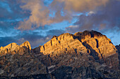 Monte Cristallo in evening light, Monte Cristallo, UNESCO World Heritage Site Dolomites, Dolomites, Veneto, Italy