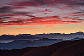 Dawn over the Pennine Alps, Valais, view from Mottarone, Piedmont, Italy