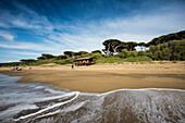 Beach bar, Populonia, near Piombino, province of Livorno, Tuscany, Italy