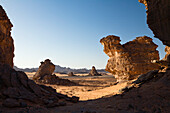 Felsformationen in der libyschen Wüste, Wadi Awis, Akakus Gebirge, Libyen, Afrika