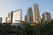 Luxury apartment buildings in Makati City, the financial district in the center of the capital Metro Manila, Philippines, Asia