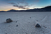 Moving rocks, Death Valley National Park, Mojave Desert, Sierra Nevada, California, USA