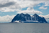 Rocky montains with snow, Marguerite Bay, Antarctica