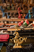 Association to restore historic rowing boats, Associazione Arzana, bronze sea horse, historic decoration for gondola, parecio, shelves of wooden forcola, Venice, Veneto, Italy