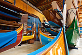 Ruderclub Remiera Canottieri Cannaregio, Bootshaus, Hochlager für diverse traditionelle Boote, Venedig, Italien