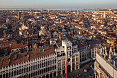 daytime view from campanile above San Marco, St Mark's Square, roofs of Venice, Italy