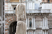 Sculpture of Mars from behind in the courtyard Doge's Palace, Scali di Giganti, Giant's Staircase, Gods, Venice, Italy