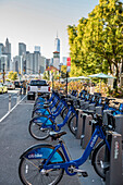 Rental bikes, Fulton Ferry Landing, Brooklyn Heights, Brooklyn, New York, USA