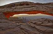 Mesa Arch at sunrise, Canyonlands National Park, Island in the Sky District, Utah.