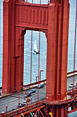 The Golden Gate Bride, seen from the Marin Headlands, San Francisco, California.