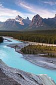 Sunrise over the Canadian Rocky Mountains in the Jasper National Park, Alberta, Canada