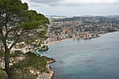 Panoramic view of Calpe from the Ifach, Calpe, Alicante, Spain.