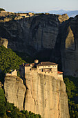 Greece, Thessaly, Meteora, World Heritage Site, Roussanou (Agia Barbara) nunnery.