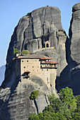 Greece, Thessaly, Meteora, World Heritage Site, Agios Nikolaos Anapafsas (St Nicholas Anapausas) monastery.