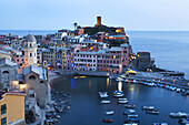 Vernazza at Dusk Cinque Terre Liguria Italy.