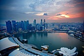 Elevated view of Marina Bay, Singapore.