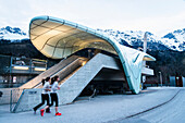 Hungerburgbahn, hybrid funicular railway, Loewenhaus station by Zaha Hadid, Innsbruck, Tyrol, Austria, Europe.