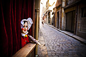 Puppets in the city of Lyon. France, Rhone, Lyon, historical site listed as World Heritage by UNESCO, Vieux Lyon Old Town.