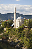 koski mehmed-pasa mosque, old town, east side, mostar, bosnia and herzegovina, europe.