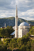 koski mehmed-pasa mosque, old town, east side, mostar, bosnia and herzegovina, europe.