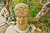 Japan, Kamakura, Hase-Dera Temple, Cute, Smiling, Praying, Stone Statue.