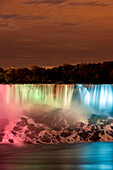 The American Falls At Night, Niagara Falls, New York, Usa