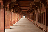 Long corridor in Fatehpur Sikri, Agra, India.