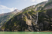 Scenic view of Alaska coastline in Tracy Arm, Tongass National Forest, Southeast Alaska
