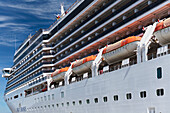 'Life boats on the side of a cruise ship; Stavanger, Norway'