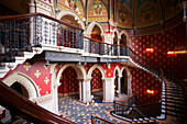 'Stairway inside St. Pancras Renaissance London Hotel and Railway Station; London, England'
